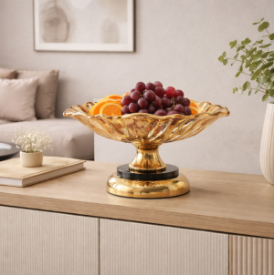 Gold Ayaklı Dekoratif Cam Sunumluk