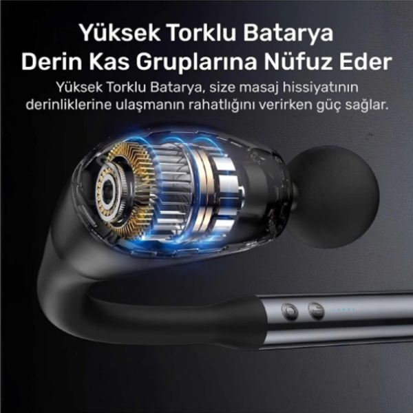 4 Başlıklı Uzun Saplı Ergonomik Profesyonel Sporcu Masaj Tabancası 1 4 Başlıklı Uzun Saplı Masaj Tabancası