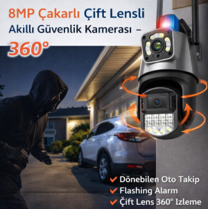 8MP Çift Lensli  Güvenlik Kamerası
