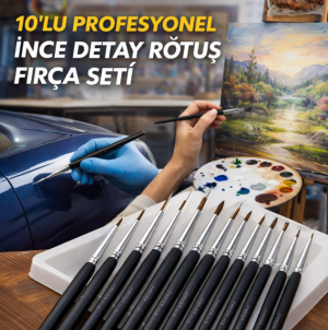 10’lu  İnce Detay Rötuş Fırça Seti