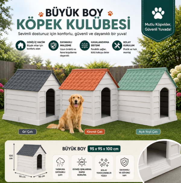Büyük Su Geçirmez Bahçe Köpek Evi