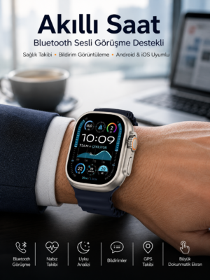 Akıllı Saat Sesli Görüşme Titreşimli GPS Bağlantısı Müzik Dinleme Sosyal Medya Bildirimleri Yeni Nesil)]