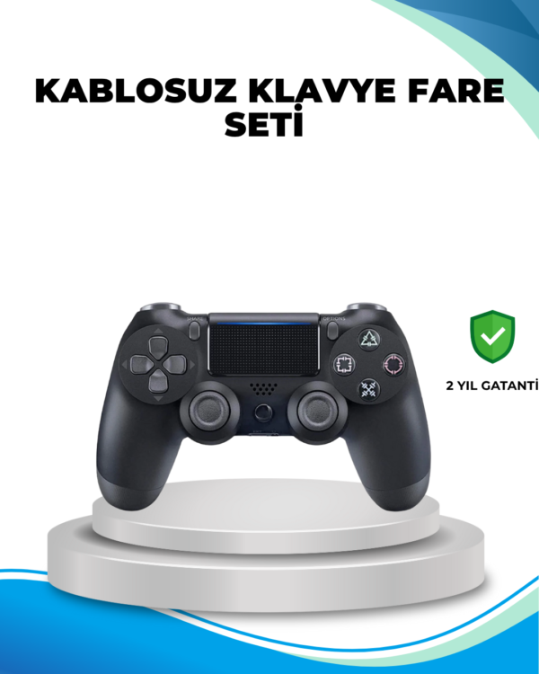 1-142 Kablosuz PS4 Oyun Kolu Çift Motor Titreşimli Uzun Bataryalı
