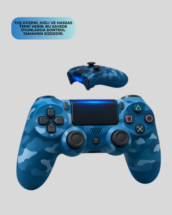 10-30 Kablosuz PS4 Oyun Kolu Çift Motor Titreşimli Uzun Bataryalı