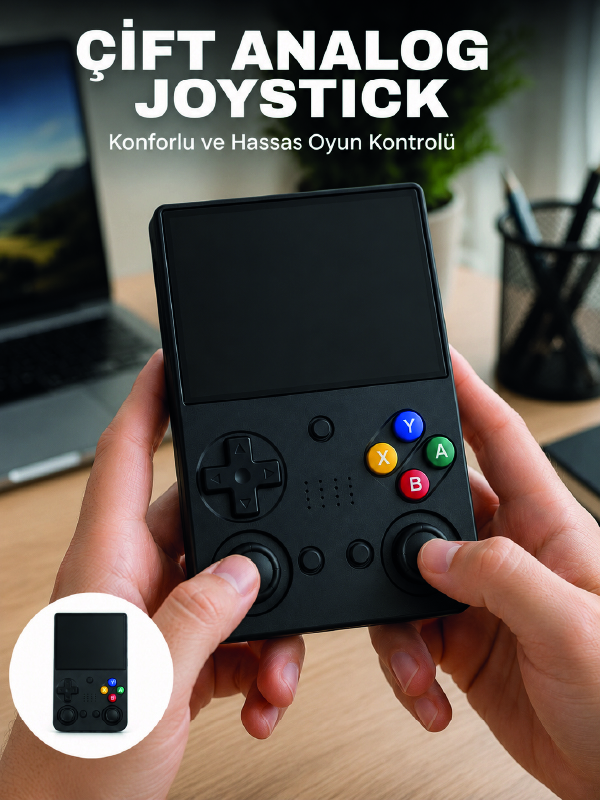 Calisma-Yuzeyi-2-100-21 3.5 İnç IPS Ekran Retro Oyun Konsolu 64GB Dahili Hafıza Çift Analog Joystick Taşınabilir El Konsolu